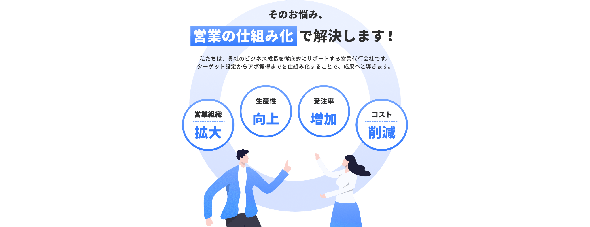 そのお悩み、営業の仕組み化で解決します！
